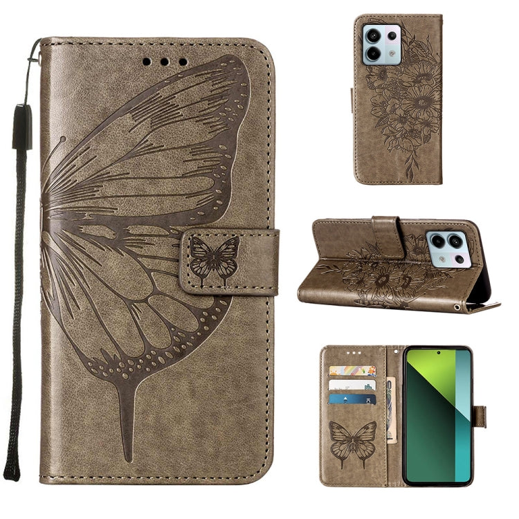 Embossed Butterfly Leather Phone Case, For Xiaomi Redmi 13C, For Xiaomi Redmi Note 13 Pro+ 5G, For Xiaomi Redmi Note 13 Pro 5G Global, For Xiaomi Poco M6 Pro 5G / Redmi 12 4G/5G, For Xiaomi Redmi K70 / K70 Pro, For Xiaomi 13T / 13T Pro Global