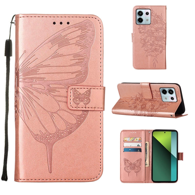 Embossed Butterfly Leather Phone Case, For Xiaomi Redmi 13C, For Xiaomi Redmi Note 13 Pro+ 5G, For Xiaomi Redmi Note 13 Pro 5G Global, For Xiaomi Poco M6 Pro 5G / Redmi 12 4G/5G, For Xiaomi Redmi K70 / K70 Pro, For Xiaomi 13T / 13T Pro Global