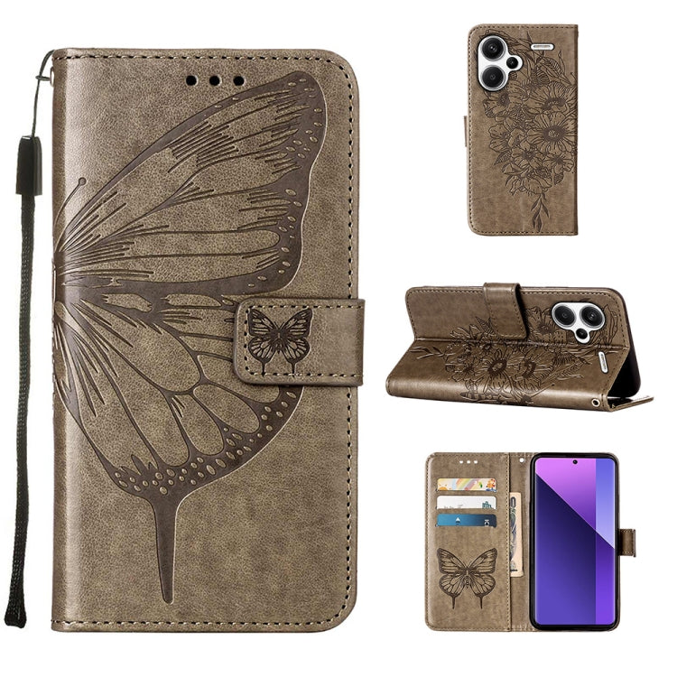 Embossed Butterfly Leather Phone Case, For Xiaomi Redmi 13C, For Xiaomi Redmi Note 13 Pro+ 5G, For Xiaomi Redmi Note 13 Pro 5G Global, For Xiaomi Poco M6 Pro 5G / Redmi 12 4G/5G, For Xiaomi Redmi K70 / K70 Pro, For Xiaomi 13T / 13T Pro Global