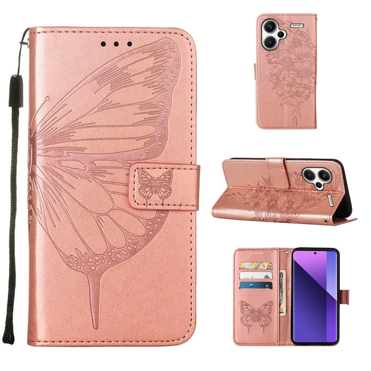 Embossed Butterfly Leather Phone Case, For Xiaomi Redmi 13C, For Xiaomi Redmi Note 13 Pro+ 5G, For Xiaomi Redmi Note 13 Pro 5G Global, For Xiaomi Poco M6 Pro 5G / Redmi 12 4G/5G, For Xiaomi Redmi K70 / K70 Pro, For Xiaomi 13T / 13T Pro Global