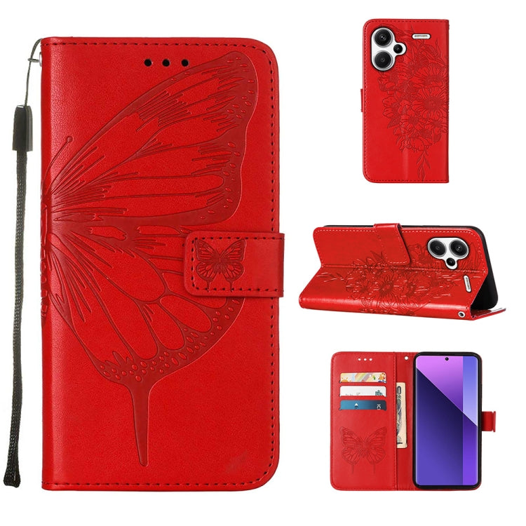 Embossed Butterfly Leather Phone Case, For Xiaomi Redmi 13C, For Xiaomi Redmi Note 13 Pro+ 5G, For Xiaomi Redmi Note 13 Pro 5G Global, For Xiaomi Poco M6 Pro 5G / Redmi 12 4G/5G, For Xiaomi Redmi K70 / K70 Pro, For Xiaomi 13T / 13T Pro Global