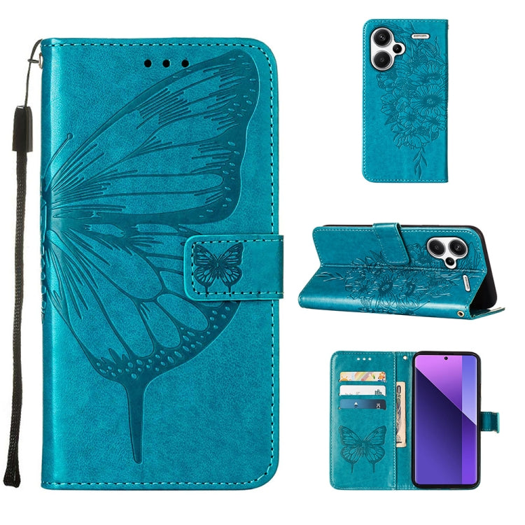 Embossed Butterfly Leather Phone Case, For Xiaomi Redmi 13C, For Xiaomi Redmi Note 13 Pro+ 5G, For Xiaomi Redmi Note 13 Pro 5G Global, For Xiaomi Poco M6 Pro 5G / Redmi 12 4G/5G, For Xiaomi Redmi K70 / K70 Pro, For Xiaomi 13T / 13T Pro Global