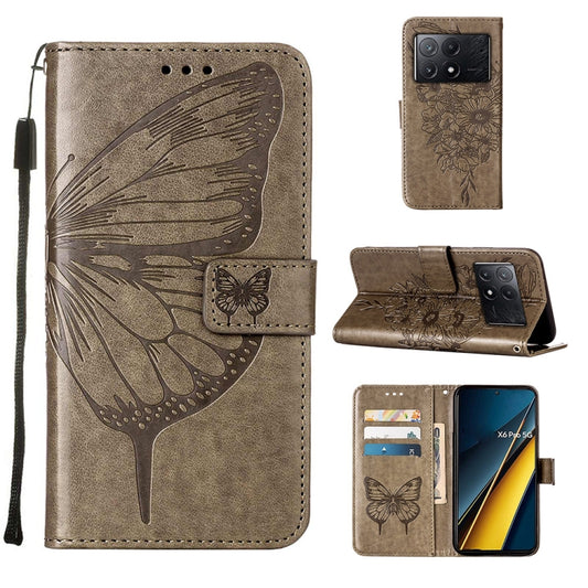 Embossed Butterfly Leather Phone Case, For Xiaomi Redmi K70E, For Xiaomi Poco X6 Pro, For Xiaomi 14 Ultra 5G Global, For Xiaomi 14 Pro 5G Global, For Xiaomi 14 5G Global, For Xiaomi Redmi Note 13 5G Global