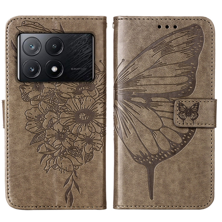 Embossed Butterfly Leather Phone Case, For Xiaomi Redmi K70E, For Xiaomi Poco X6 Pro, For Xiaomi 14 Ultra 5G Global, For Xiaomi 14 Pro 5G Global, For Xiaomi 14 5G Global, For Xiaomi Redmi Note 13 5G Global