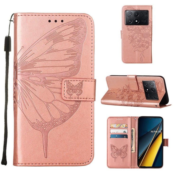 Embossed Butterfly Leather Phone Case, For Xiaomi Redmi K70E, For Xiaomi Poco X6 Pro, For Xiaomi 14 Ultra 5G Global, For Xiaomi 14 Pro 5G Global, For Xiaomi 14 5G Global, For Xiaomi Redmi Note 13 5G Global