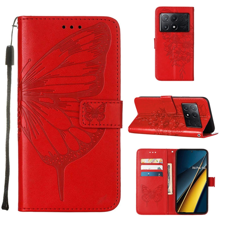 Embossed Butterfly Leather Phone Case, For Xiaomi Redmi K70E, For Xiaomi Poco X6 Pro, For Xiaomi 14 Ultra 5G Global, For Xiaomi 14 Pro 5G Global, For Xiaomi 14 5G Global, For Xiaomi Redmi Note 13 5G Global
