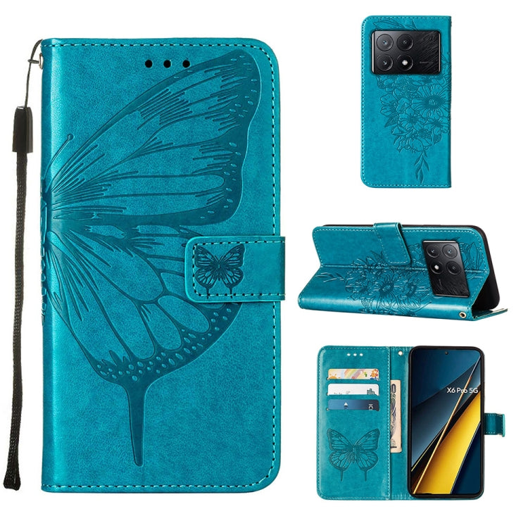 Embossed Butterfly Leather Phone Case, For Xiaomi Redmi K70E, For Xiaomi Poco X6 Pro, For Xiaomi 14 Ultra 5G Global, For Xiaomi 14 Pro 5G Global, For Xiaomi 14 5G Global, For Xiaomi Redmi Note 13 5G Global