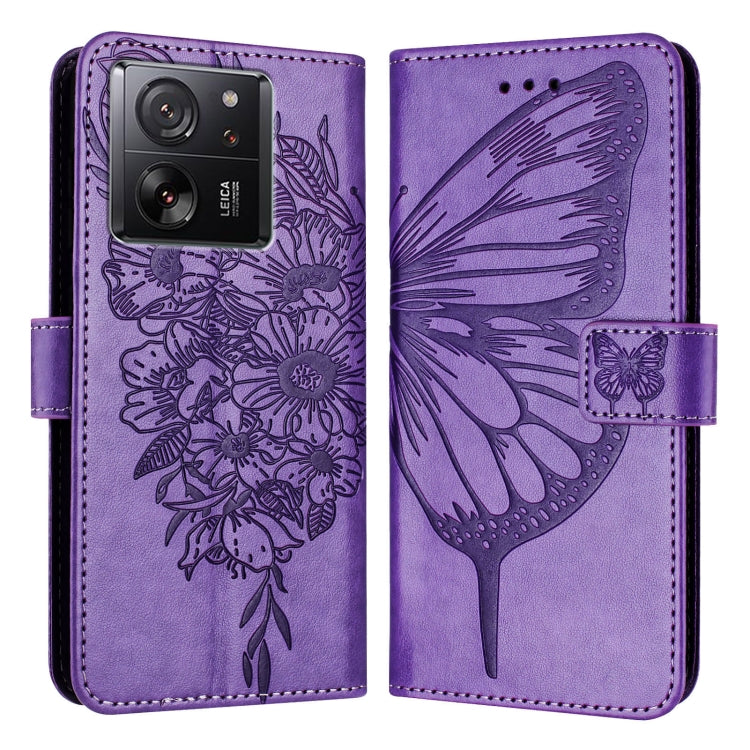 Embossed Butterfly Leather Phone Case, For Xiaomi Redmi 13C, For Xiaomi Redmi Note 13 Pro+ 5G, For Xiaomi Redmi Note 13 Pro 5G Global, For Xiaomi Poco M6 Pro 5G / Redmi 12 4G/5G, For Xiaomi Redmi K70 / K70 Pro, For Xiaomi 13T / 13T Pro Global