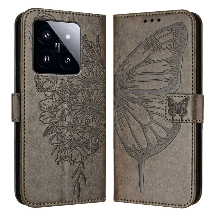Embossed Butterfly Leather Phone Case, For Xiaomi Redmi K70E, For Xiaomi Poco X6 Pro, For Xiaomi 14 Ultra 5G Global, For Xiaomi 14 Pro 5G Global, For Xiaomi 14 5G Global, For Xiaomi Redmi Note 13 5G Global