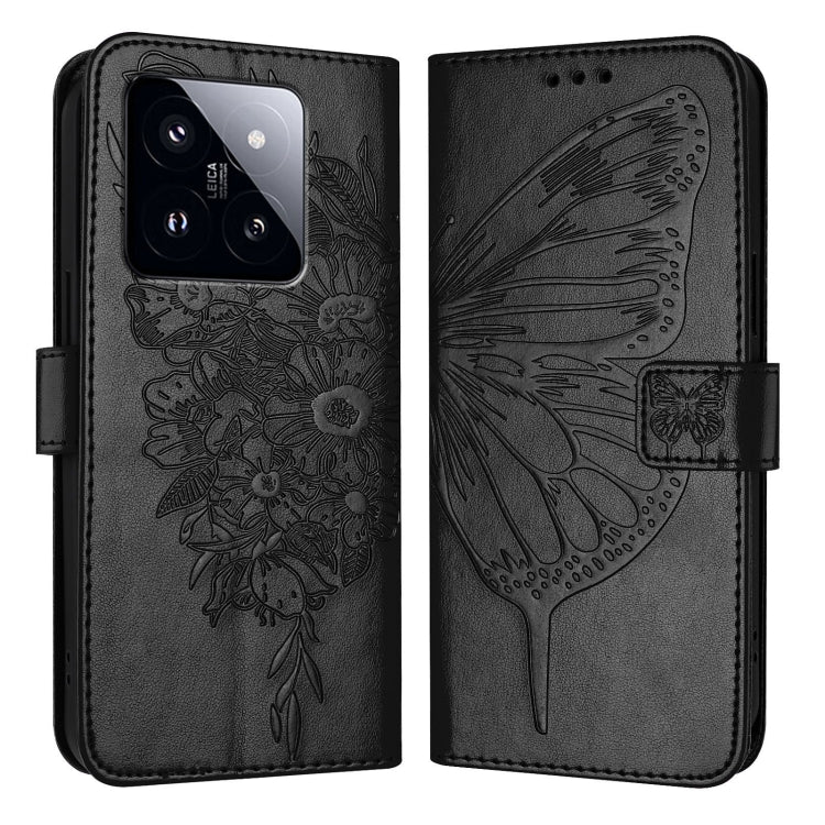 Embossed Butterfly Leather Phone Case, For Xiaomi Redmi K70E, For Xiaomi Poco X6 Pro, For Xiaomi 14 Ultra 5G Global, For Xiaomi 14 Pro 5G Global, For Xiaomi 14 5G Global, For Xiaomi Redmi Note 13 5G Global