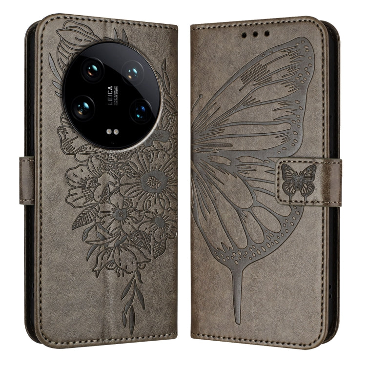 Embossed Butterfly Leather Phone Case, For Xiaomi Redmi K70E, For Xiaomi Poco X6 Pro, For Xiaomi 14 Ultra 5G Global, For Xiaomi 14 Pro 5G Global, For Xiaomi 14 5G Global, For Xiaomi Redmi Note 13 5G Global