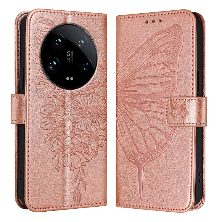 Embossed Butterfly Leather Phone Case, For Xiaomi Redmi K70E, For Xiaomi Poco X6 Pro, For Xiaomi 14 Ultra 5G Global, For Xiaomi 14 Pro 5G Global, For Xiaomi 14 5G Global, For Xiaomi Redmi Note 13 5G Global