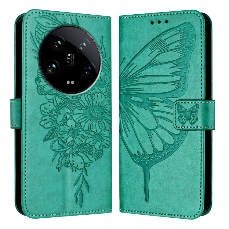 Embossed Butterfly Leather Phone Case, For Xiaomi Redmi K70E, For Xiaomi Poco X6 Pro, For Xiaomi 14 Ultra 5G Global, For Xiaomi 14 Pro 5G Global, For Xiaomi 14 5G Global, For Xiaomi Redmi Note 13 5G Global