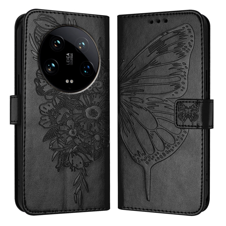 Embossed Butterfly Leather Phone Case, For Xiaomi Redmi K70E, For Xiaomi Poco X6 Pro, For Xiaomi 14 Ultra 5G Global, For Xiaomi 14 Pro 5G Global, For Xiaomi 14 5G Global, For Xiaomi Redmi Note 13 5G Global