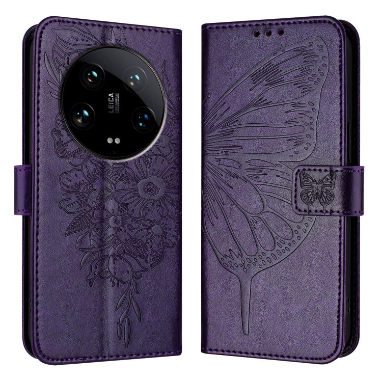 Embossed Butterfly Leather Phone Case, For Xiaomi Redmi K70E, For Xiaomi Poco X6 Pro, For Xiaomi 14 Ultra 5G Global, For Xiaomi 14 Pro 5G Global, For Xiaomi 14 5G Global, For Xiaomi Redmi Note 13 5G Global