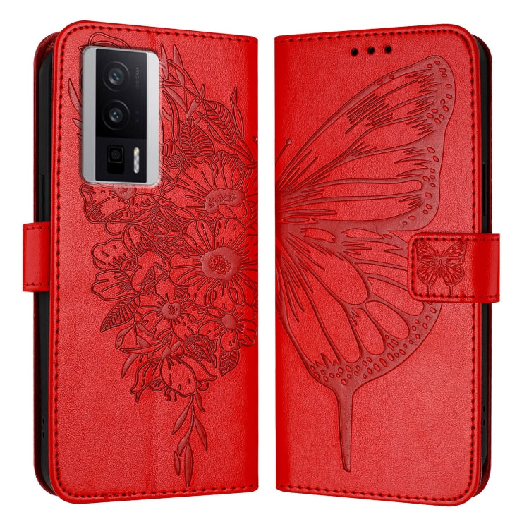 Embossed Butterfly Leather Phone Case, For Xiaomi Poco F5/Redmi Note 12 Turbo 5G, For Xiaomi Poco F5 Pro/Redmi K60/K60 Pro, For Xiaomi Poco C51 / Poco C50 4G, For Xiaomi 13 Ultra, For Xiaomi Civi 3 5G, For Xiaomi Poco X4 NFC