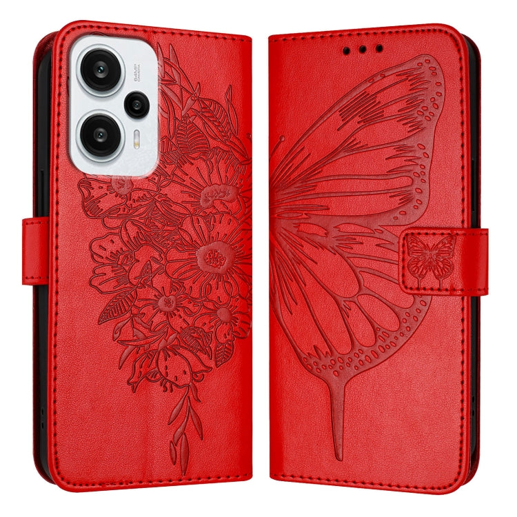 Embossed Butterfly Leather Phone Case, For Xiaomi Poco F5/Redmi Note 12 Turbo 5G, For Xiaomi Poco F5 Pro/Redmi K60/K60 Pro, For Xiaomi Poco C51 / Poco C50 4G, For Xiaomi 13 Ultra, For Xiaomi Civi 3 5G, For Xiaomi Poco X4 NFC
