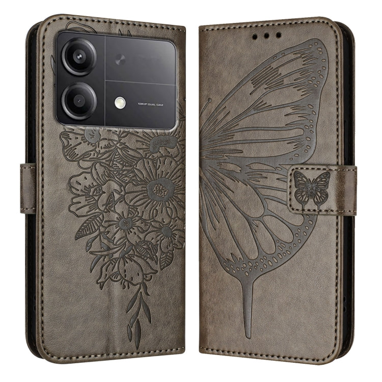 Embossed Butterfly Leather Phone Case, For Xiaomi Poco F6, For Xiaomi Poco M6 Pro 4G, For Xiaomi Poco X6 Neo 5G Global, For Xiaomi Redmi A3, For Xiaomi Redmi Note 13 Pro 4G Global, For Xiaomi Redmi Note 13 4G Global