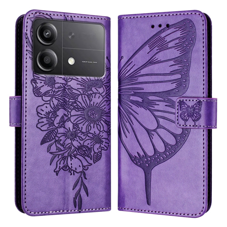 Embossed Butterfly Leather Phone Case, For Xiaomi Poco F6, For Xiaomi Poco M6 Pro 4G, For Xiaomi Poco X6 Neo 5G Global, For Xiaomi Redmi A3, For Xiaomi Redmi Note 13 Pro 4G Global, For Xiaomi Redmi Note 13 4G Global