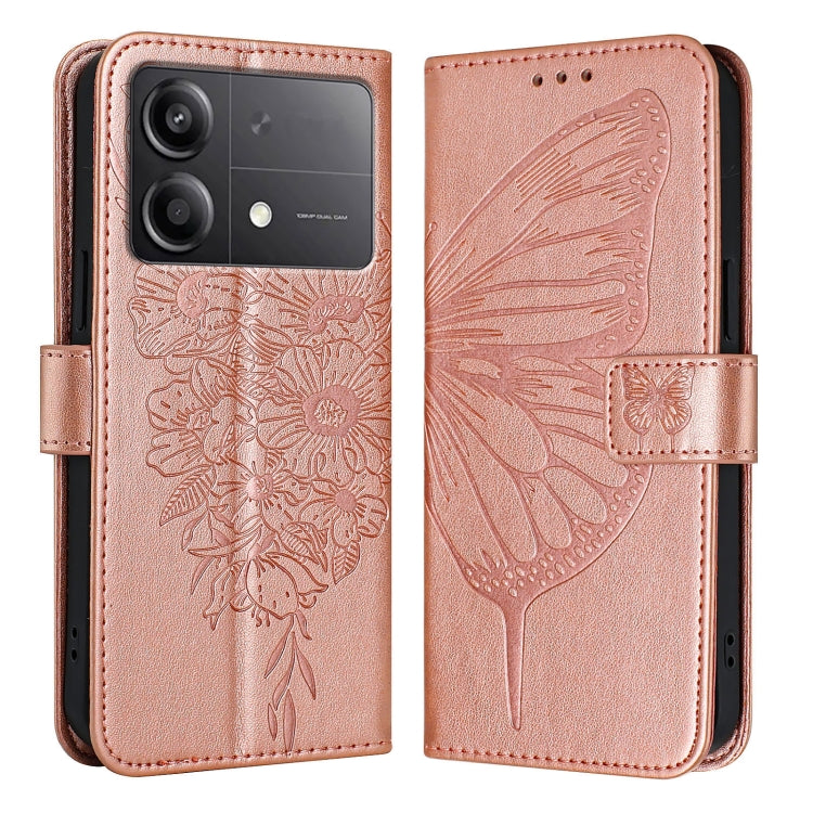 Embossed Butterfly Leather Phone Case, For Xiaomi Poco F6, For Xiaomi Poco M6 Pro 4G, For Xiaomi Poco X6 Neo 5G Global, For Xiaomi Redmi A3, For Xiaomi Redmi Note 13 Pro 4G Global, For Xiaomi Redmi Note 13 4G Global