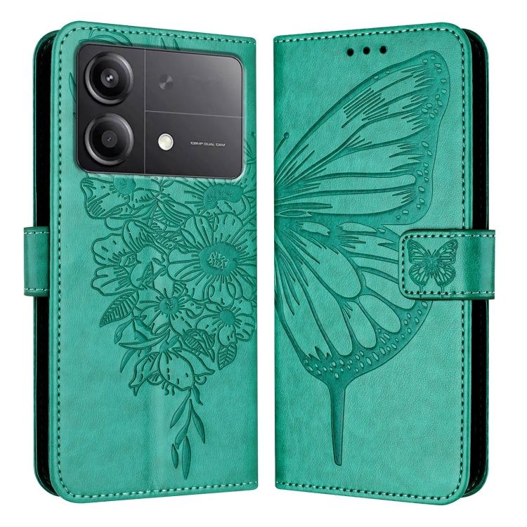 Embossed Butterfly Leather Phone Case, For Xiaomi Poco F6, For Xiaomi Poco M6 Pro 4G, For Xiaomi Poco X6 Neo 5G Global, For Xiaomi Redmi A3, For Xiaomi Redmi Note 13 Pro 4G Global, For Xiaomi Redmi Note 13 4G Global