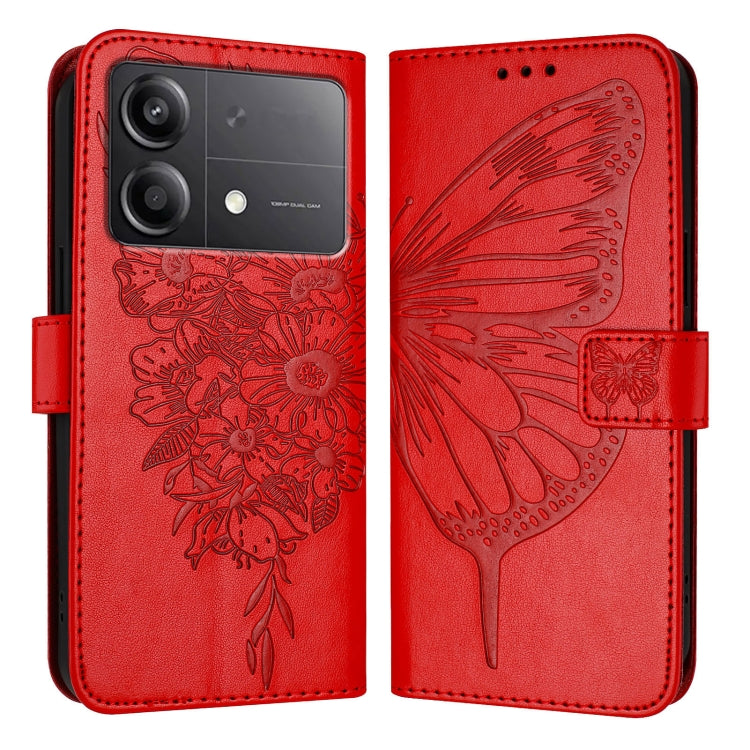 Embossed Butterfly Leather Phone Case, For Xiaomi Poco F6, For Xiaomi Poco M6 Pro 4G, For Xiaomi Poco X6 Neo 5G Global, For Xiaomi Redmi A3, For Xiaomi Redmi Note 13 Pro 4G Global, For Xiaomi Redmi Note 13 4G Global