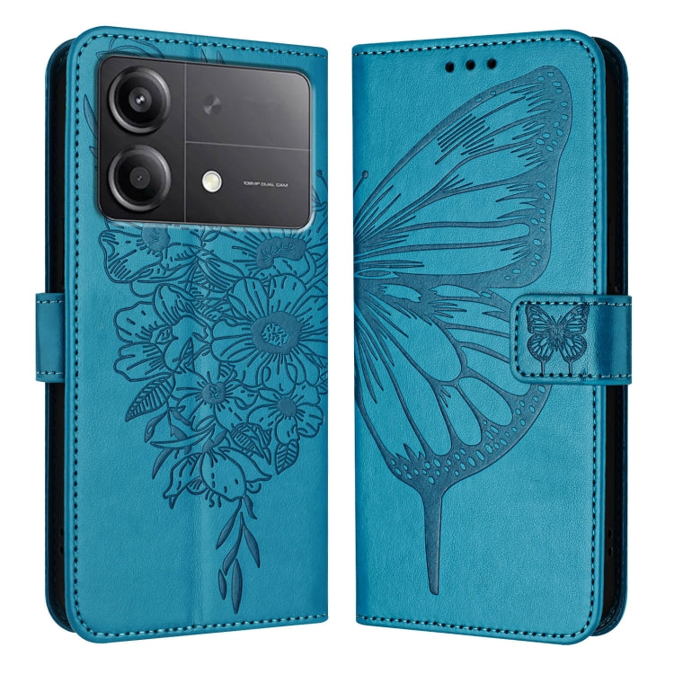 Embossed Butterfly Leather Phone Case, For Xiaomi Poco F6, For Xiaomi Poco M6 Pro 4G, For Xiaomi Poco X6 Neo 5G Global, For Xiaomi Redmi A3, For Xiaomi Redmi Note 13 Pro 4G Global, For Xiaomi Redmi Note 13 4G Global