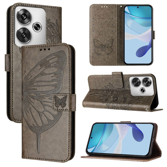 Embossed Butterfly Leather Phone Case, For Xiaomi Poco F6, For Xiaomi Poco M6 Pro 4G, For Xiaomi Poco X6 Neo 5G Global, For Xiaomi Redmi A3, For Xiaomi Redmi Note 13 Pro 4G Global, For Xiaomi Redmi Note 13 4G Global