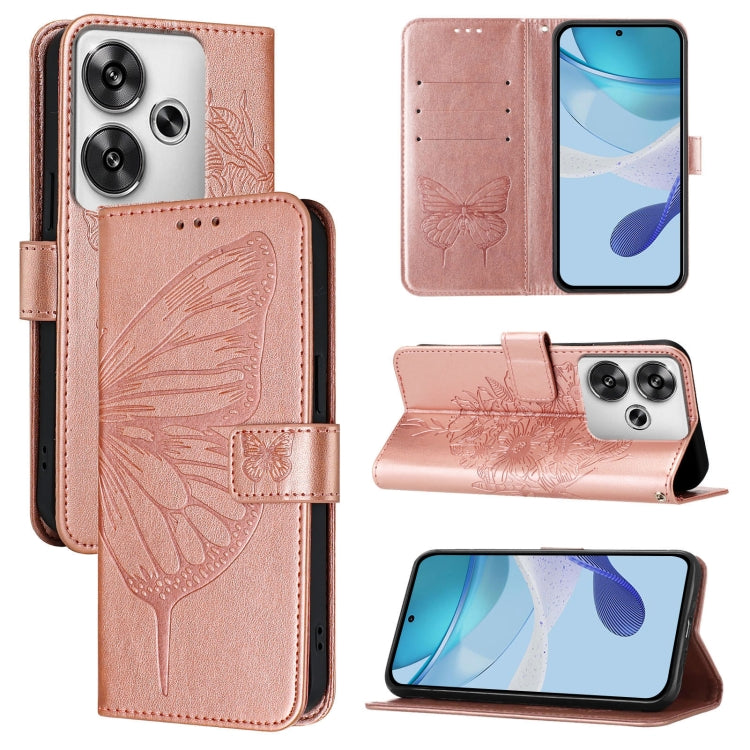 Embossed Butterfly Leather Phone Case, For Xiaomi Poco F6, For Xiaomi Poco M6 Pro 4G, For Xiaomi Poco X6 Neo 5G Global, For Xiaomi Redmi A3, For Xiaomi Redmi Note 13 Pro 4G Global, For Xiaomi Redmi Note 13 4G Global