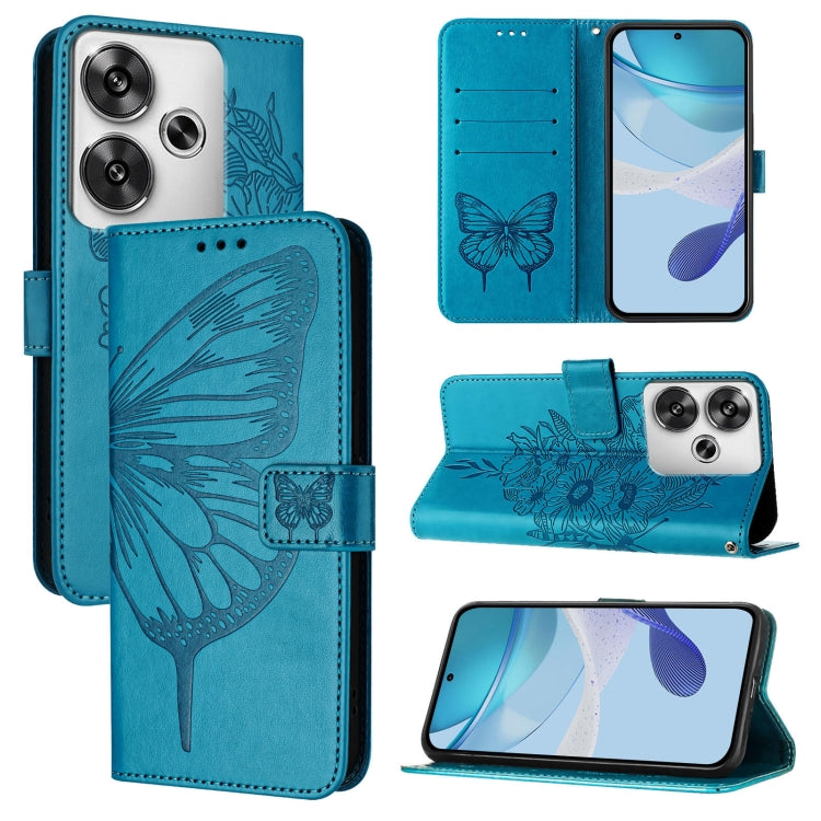 Embossed Butterfly Leather Phone Case, For Xiaomi Poco F6, For Xiaomi Poco M6 Pro 4G, For Xiaomi Poco X6 Neo 5G Global, For Xiaomi Redmi A3, For Xiaomi Redmi Note 13 Pro 4G Global, For Xiaomi Redmi Note 13 4G Global