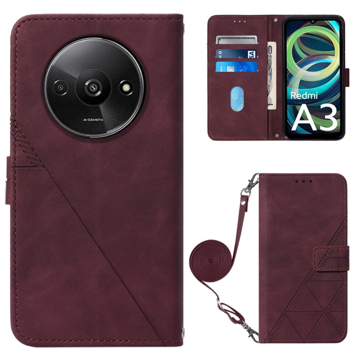 Crossbody 3D Embossed Flip Leather Phone Case, For Xiaomi Poco M6 Pro 4G, For Xiaomi Redmi A3, For Xiaomi Redmi Note 13 Pro 4G Global, For Xiaomi Redmi Note 13 4G Global, For Xiaomi Redmi K70E, For Xiaomi Poco X6 Pro, For Xiaomi Redmi Note 13 5G Global...