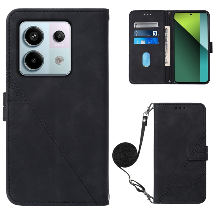 Crossbody 3D Embossed Flip Leather Phone Case, For Xiaomi Redmi Note 13 Pro+ 5G, For Xiaomi Redmi Note 13 Pro 5G Global