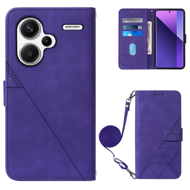 Crossbody 3D Embossed Flip Leather Phone Case, For Xiaomi Redmi Note 13 Pro+ 5G, For Xiaomi Redmi Note 13 Pro 5G Global