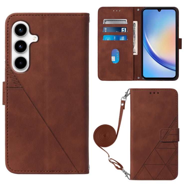 Crossbody 3D Embossed Flip Leather Phone Case, For Samsung Galaxy S24 FE 5G, For Samsung Galaxy M35, For Samsung Galaxy A55, For Samsung Galaxy A35 5G, For Samsung Galaxy S24 Ultra 5G, For Samsung Galaxy S24+ 5G, For Samsung Galaxy S24 5G