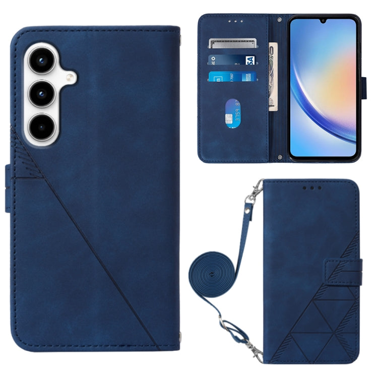 Crossbody 3D Embossed Flip Leather Phone Case, For Samsung Galaxy S24 FE 5G, For Samsung Galaxy M35, For Samsung Galaxy A55, For Samsung Galaxy A35 5G, For Samsung Galaxy S24 Ultra 5G, For Samsung Galaxy S24+ 5G, For Samsung Galaxy S24 5G