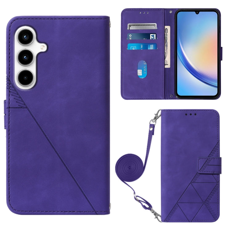 Crossbody 3D Embossed Flip Leather Phone Case, For Samsung Galaxy S24 FE 5G, For Samsung Galaxy M35, For Samsung Galaxy A55, For Samsung Galaxy A35 5G, For Samsung Galaxy S24 Ultra 5G, For Samsung Galaxy S24+ 5G, For Samsung Galaxy S24 5G