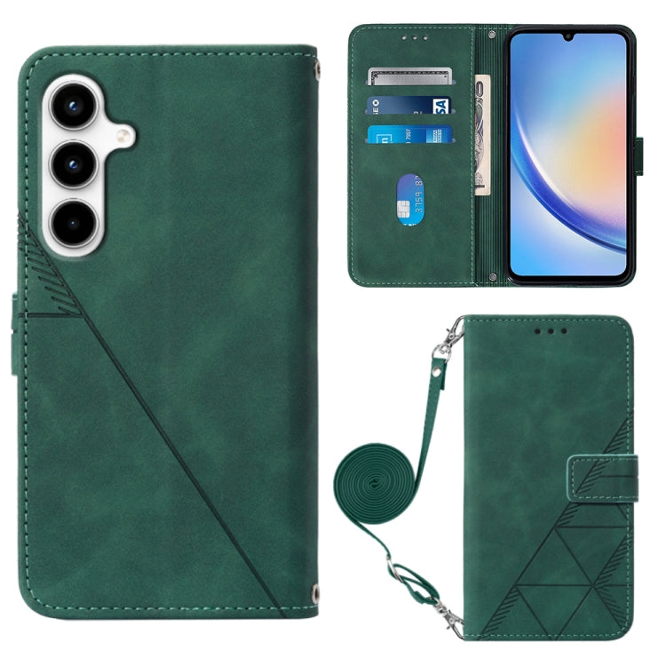 Crossbody 3D Embossed Flip Leather Phone Case, For Samsung Galaxy S24 FE 5G, For Samsung Galaxy M35, For Samsung Galaxy A55, For Samsung Galaxy A35 5G, For Samsung Galaxy S24 Ultra 5G, For Samsung Galaxy S24+ 5G, For Samsung Galaxy S24 5G