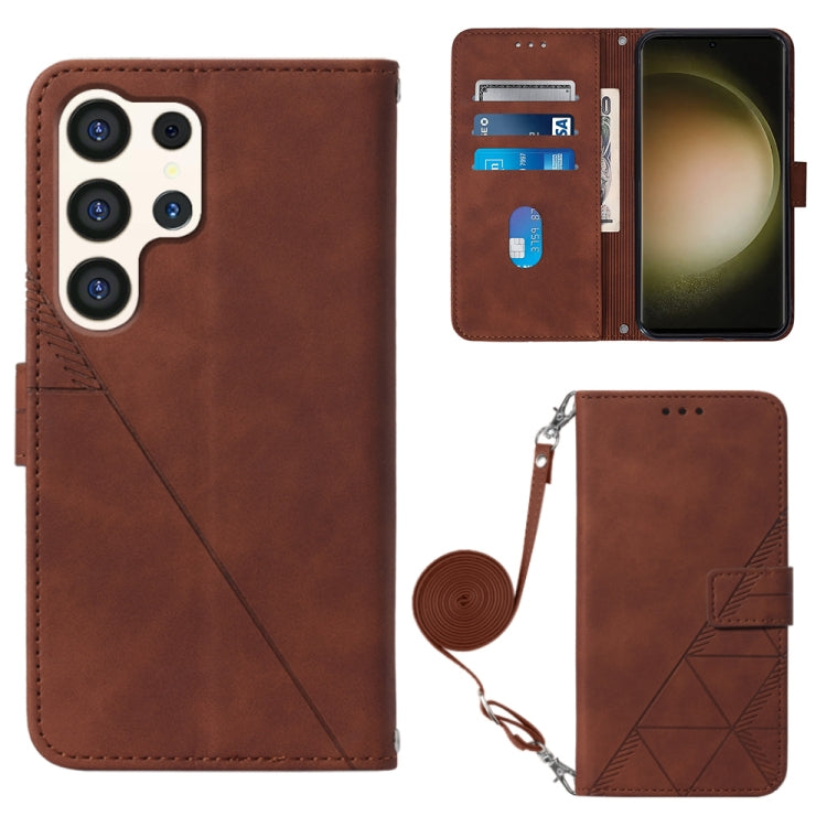 Crossbody 3D Embossed Flip Leather Phone Case, For Samsung Galaxy S24 FE 5G, For Samsung Galaxy M35, For Samsung Galaxy A55, For Samsung Galaxy A35 5G, For Samsung Galaxy S24 Ultra 5G, For Samsung Galaxy S24+ 5G, For Samsung Galaxy S24 5G