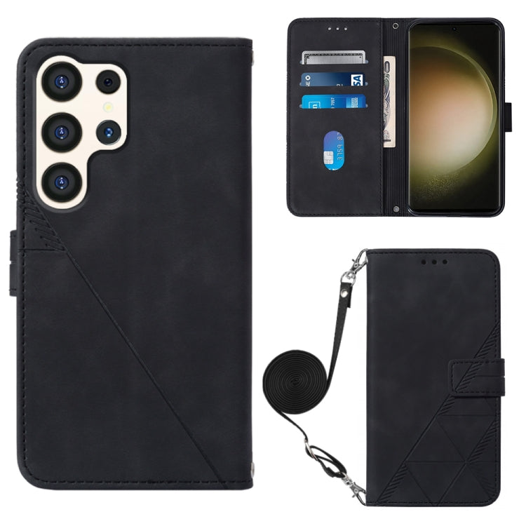 Crossbody 3D Embossed Flip Leather Phone Case, For Samsung Galaxy S24 FE 5G, For Samsung Galaxy M35, For Samsung Galaxy A55, For Samsung Galaxy A35 5G, For Samsung Galaxy S24 Ultra 5G, For Samsung Galaxy S24+ 5G, For Samsung Galaxy S24 5G