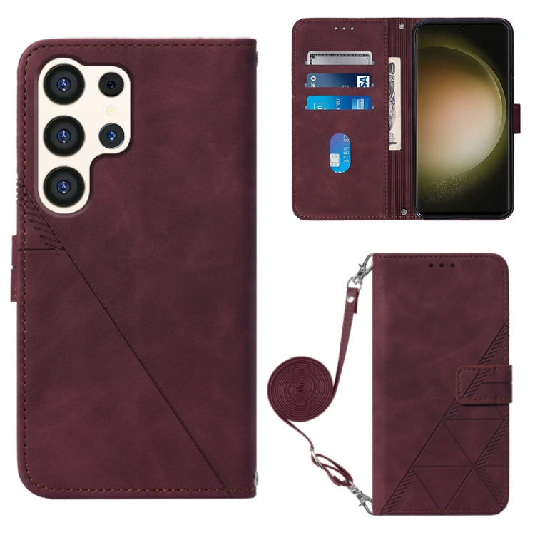 Crossbody 3D Embossed Flip Leather Phone Case, For Samsung Galaxy S24 FE 5G, For Samsung Galaxy M35, For Samsung Galaxy A55, For Samsung Galaxy A35 5G, For Samsung Galaxy S24 Ultra 5G, For Samsung Galaxy S24+ 5G, For Samsung Galaxy S24 5G