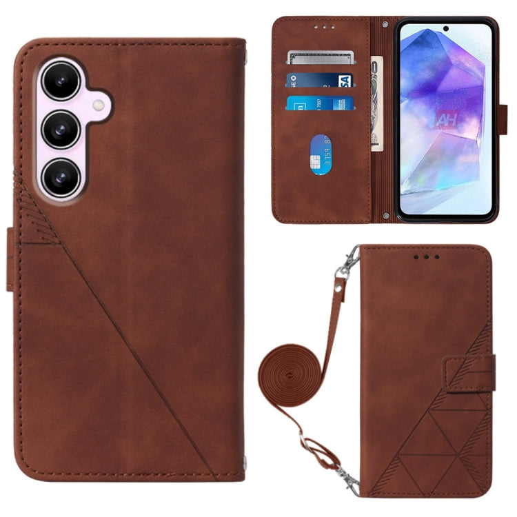 Crossbody 3D Embossed Flip Leather Phone Case, For Samsung Galaxy S24 FE 5G, For Samsung Galaxy M35, For Samsung Galaxy A55, For Samsung Galaxy A35 5G, For Samsung Galaxy S24 Ultra 5G, For Samsung Galaxy S24+ 5G, For Samsung Galaxy S24 5G
