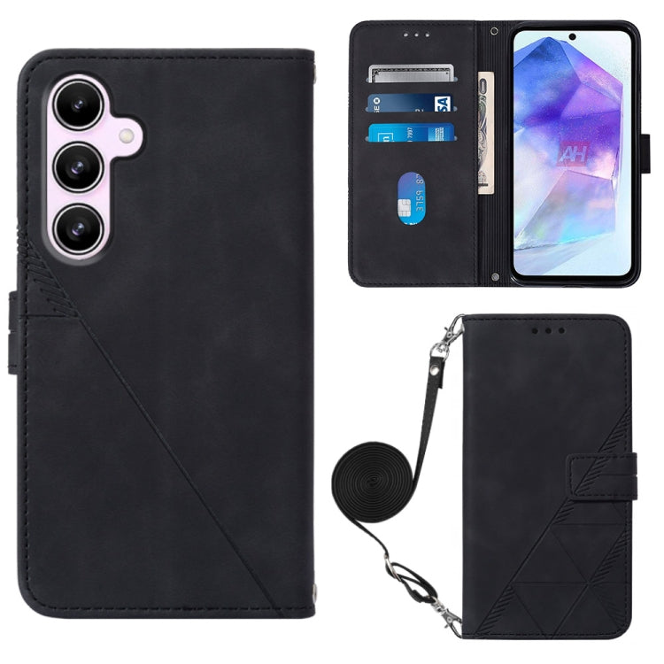 Crossbody 3D Embossed Flip Leather Phone Case, For Samsung Galaxy S24 FE 5G, For Samsung Galaxy M35, For Samsung Galaxy A55, For Samsung Galaxy A35 5G, For Samsung Galaxy S24 Ultra 5G, For Samsung Galaxy S24+ 5G, For Samsung Galaxy S24 5G