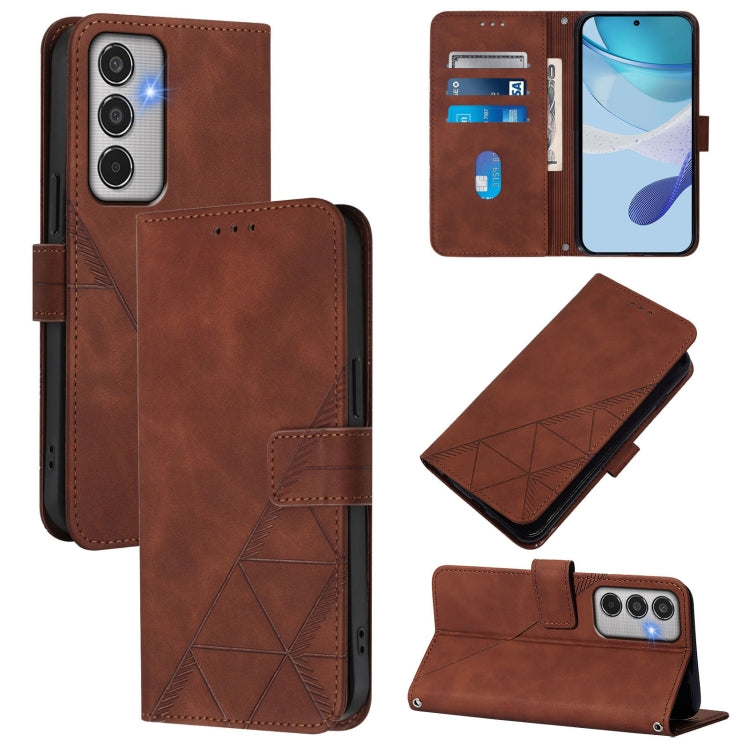 Crossbody 3D Embossed Flip Leather Phone Case, For Samsung Galaxy S24 FE 5G, For Samsung Galaxy M35, For Samsung Galaxy A55, For Samsung Galaxy A35 5G, For Samsung Galaxy S24 Ultra 5G, For Samsung Galaxy S24+ 5G, For Samsung Galaxy S24 5G