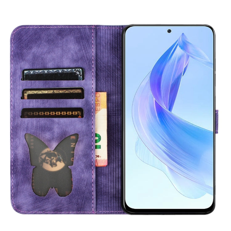 Butterfly Cat Embossing Flip Leather Phone Case, For Honor 90 Lite / X50i, For Honor 90 Pro 5G, For Honor 90 / 80