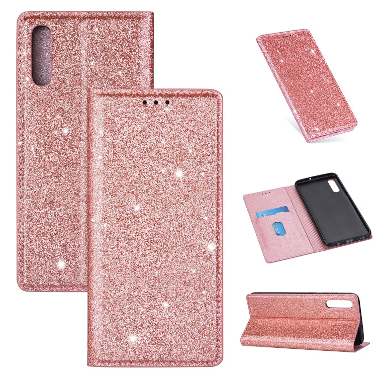 Ultrathin Glitter Magnetic Horizontal Flip Leather Case with Holder & Card Slots, For Samsung Galaxy A6+ / J8 (2018), For Samsung Galaxy A10e, For Samsung Galaxy A20 / A30, For Samsung Galaxy A20e, For Samsung Galaxy A40, For Samsung Galaxy A60        ...