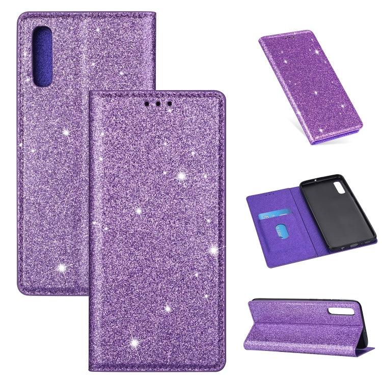Ultrathin Glitter Magnetic Horizontal Flip Leather Case with Holder & Card Slots, For Samsung Galaxy A6+ / J8 (2018), For Samsung Galaxy A10e, For Samsung Galaxy A20 / A30, For Samsung Galaxy A20e, For Samsung Galaxy A40, For Samsung Galaxy A60        ...