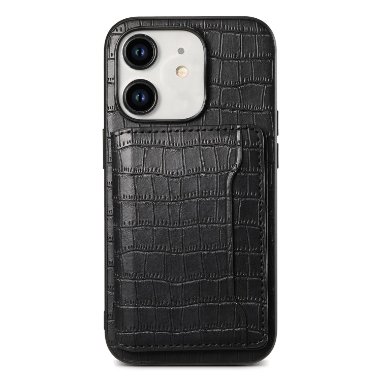 Crocodile Texture Card Bag Design Full Coverage Phone Case, For iPhone 13 Pro, For iPhone 13, For iPhone 12 Pro / 12, For iPhone 12 Pro Max, For iPhone 11 Pro Max, For iPhone 11, For iPhone 11 Pro