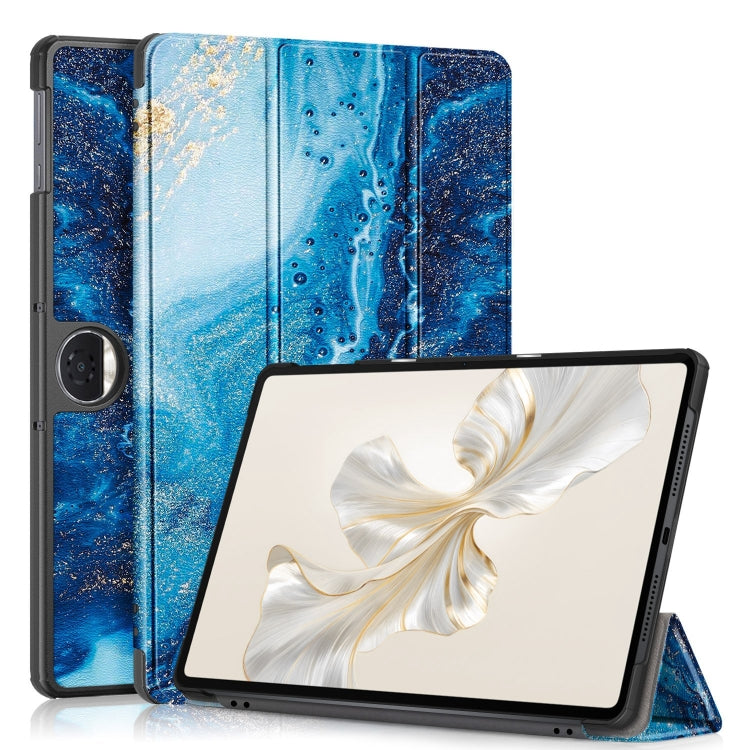 Custer Painted 3-Fold Leather Tablet Case, For Honor Pad X9a / X9 Pro, For Honor Pad V9 11.5, For Honor Pad X8a, For Honor Pad 9