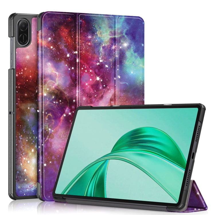 Custer Painted 3-Fold Leather Tablet Case, For Honor Pad X9a / X9 Pro, For Honor Pad V9 11.5, For Honor Pad X8a, For Honor Pad 9