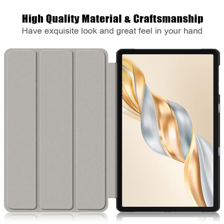 Custer Painted 3-Fold Leather Tablet Case, For Honor Pad X9a / X9 Pro, For Honor Pad V9 11.5, For Honor Pad X8a, For Honor Pad 9